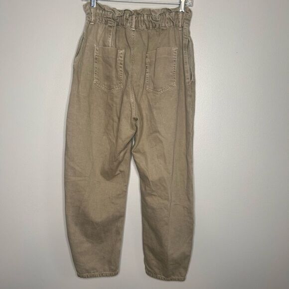 Zara Paperbag Waist Patch Pocket Jeans - Picture 2 of 3